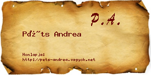 Péts Andrea névjegykártya