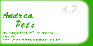 andrea pets business card